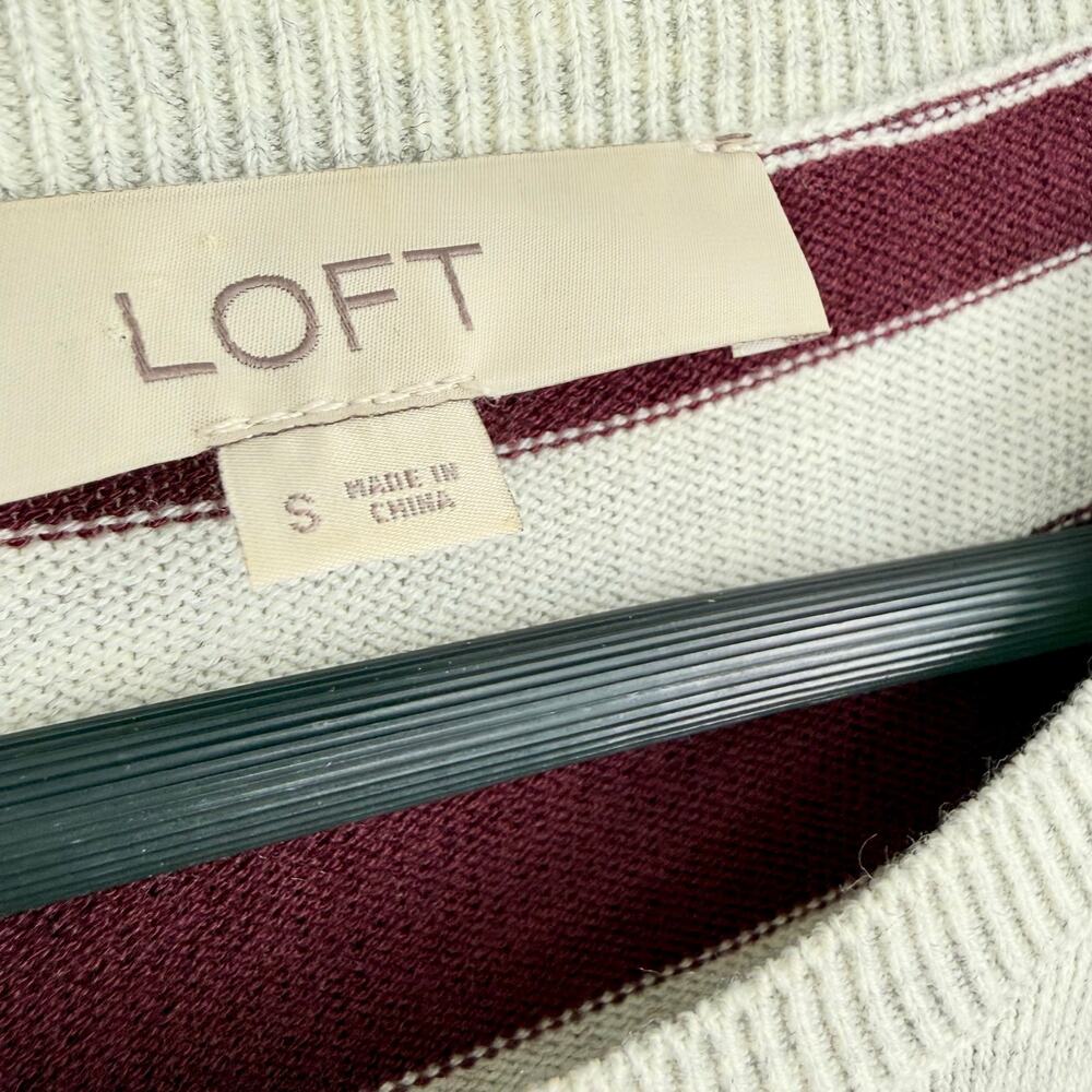 Ann Taylor LOFT Sz Small Red/Cream Pug Dog Sweater Shirt Top Winter Christmas - Picture 3 of 7